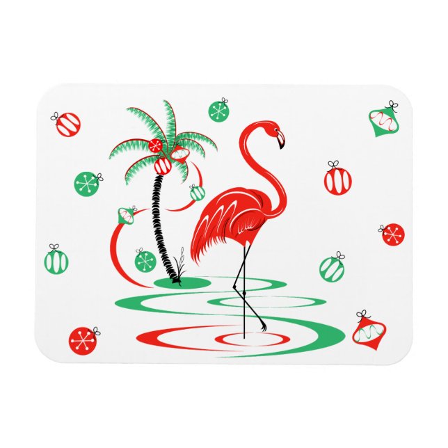 Magnet Flexible Flamant rose de Noël rouge aimant flexible horizon (Horizontal)