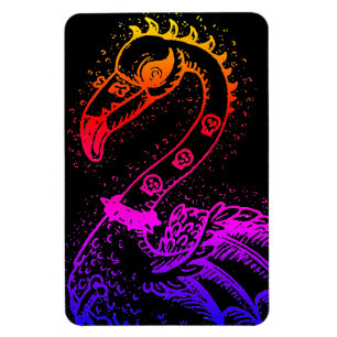 MAGNET FLEXIBLE FLAMANT ROSE DE ROCKER GOTH PUNK, HAULEURS, CHEVEU