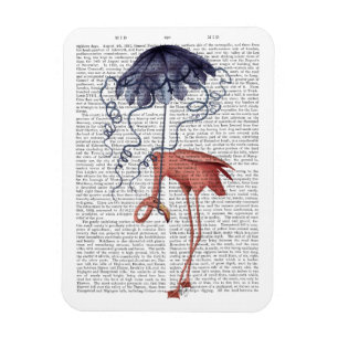 Magnet Flexible Flamant rose et parasol