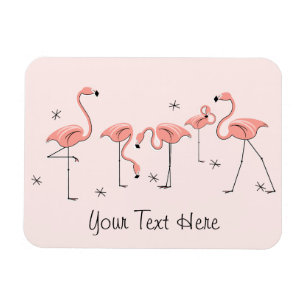 Magnet Flexible Flamant rose Groupe rose Aimant de texte flexible