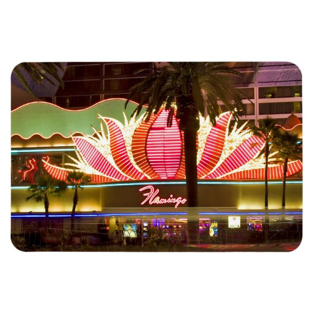 Magnet Flexible Flamant rose Las Vegas @ Aimant Flexible de nuit (Horizontal)