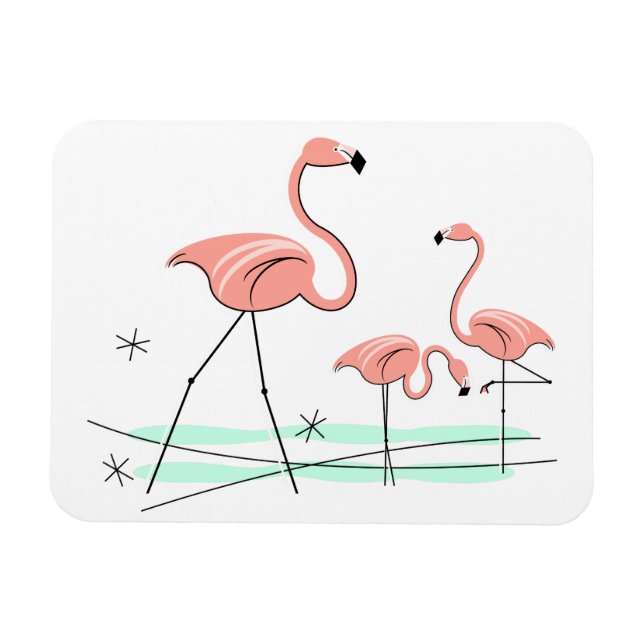 Magnet Flexible Flamant rose Ocean Trio 2 aimant flexible (Horizontal)