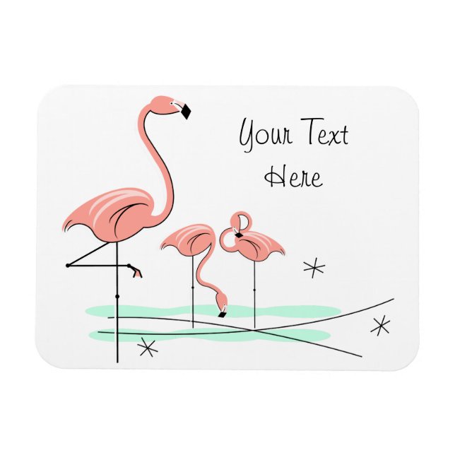 Magnet Flexible Flamant rose Ocean Trio 4 aimant texte flexible (Horizontal)