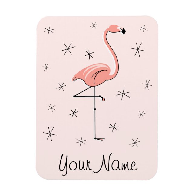 Magnet Flexible Flamant rose Pink Nom aimant flexible (Vertical)