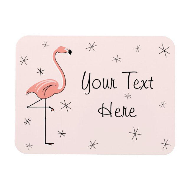 Magnet Flexible Flamant rose Pink Texte aimant flexible (Horizontal)