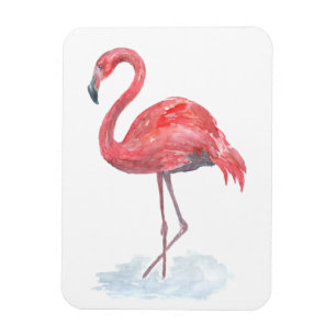 Magnet Flexible Flamant rose rose d'aquarelle.