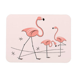 Magnet Flexible Flamant rose rose Trio 2 aimant flexible