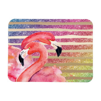Magnet Flexible Flamants roses d'aquarelle Parties scintillant Gol