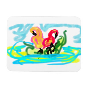 Magnet Flexible Flamants roses d'été adorables