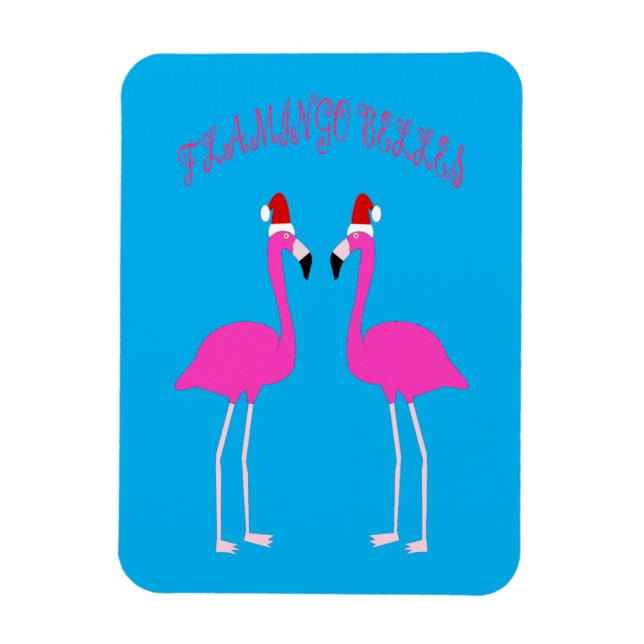 Magnet Flexible Flamants roses lesbiennes de Noël Flamant rose Bel (Vertical)