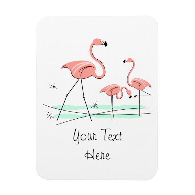 Magnet Flexible Flamants roses Ocean Trio 2 aimant texte flexible (Vertical)