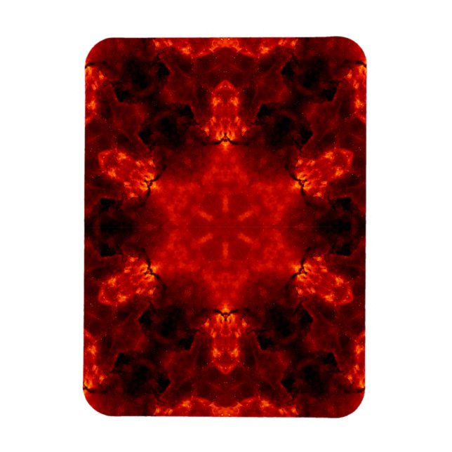 Magnet Flexible Flaming Snowflake Orange Gradient Kaleidoscope (Vertical)