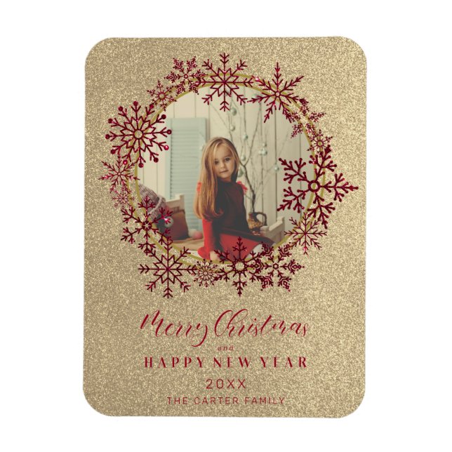 Magnet Flexible Flammes de neige rouges Flammes de Noël Photo de f (Vertical)