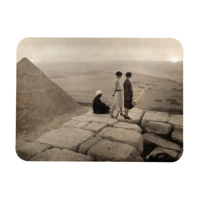 Magnet Flexible Flapper Girls Sunrise Khufu Pyramid, Égypte 1920 (Horizontal)