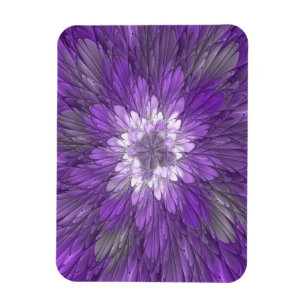 Magnet Flexible Fleur abstraite violette psychédélique Art fractal