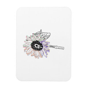 Magnet Flexible Fleur Arc-en-ciel Art Funky