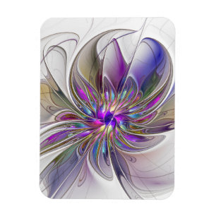 Magnet Flexible Fleur d'art fractal abstrait énergique et coloré