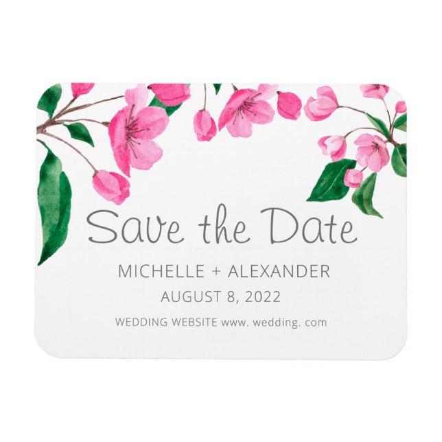 Magnet Flexible Fleur de cerisier rose. Printemps floral enregistr (Horizontal)
