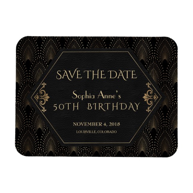 Magnet Flexible Fleur-de-lis Royale Or Gatsby 50e Anniversaire (Horizontal)