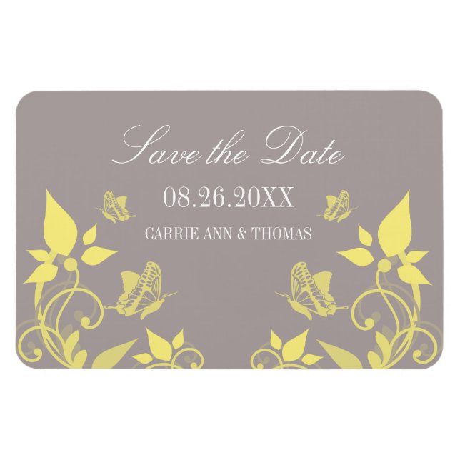 Magnet Flexible Fleur de papillon jaune Enregistrer l'aimant de da (Horizontal)