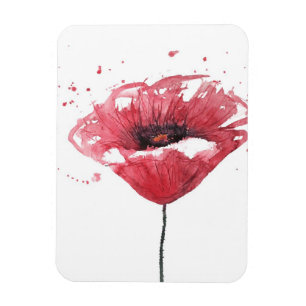 Magnet Flexible Fleur de pavot, aquarelle
