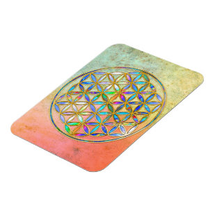 Magnet Flexible Fleur de vie / Blume des Lebens - or coloré