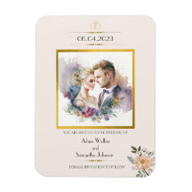 Fleur d'or Couple traditionnel Enregistrer la date