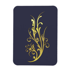 Magnet Flexible Fleur d'or fausse de luxe abstrait