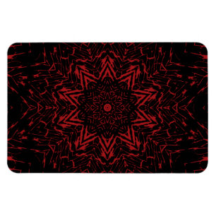 Magnet Flexible Fleur étoile ronde abstraite rouge noir kaléidosco