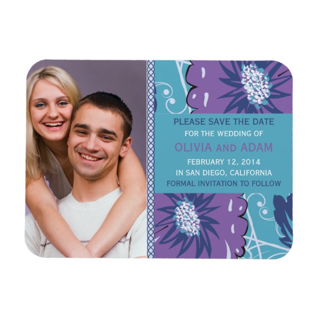 Magnet Flexible Fleur funky enregistrer l'aimant de date (Horizontal)