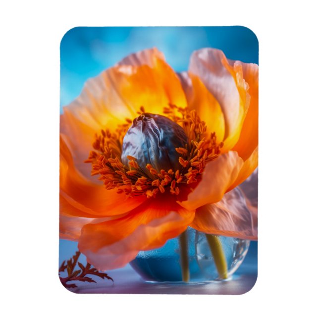 Magnet Flexible Fleur orange (Vertical)