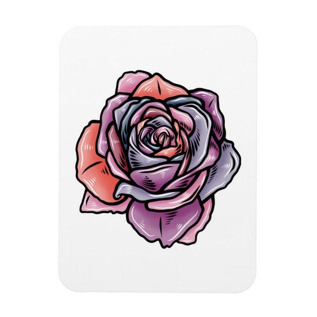 Magnet Flexible Fleur Rose coloré (Vertical)