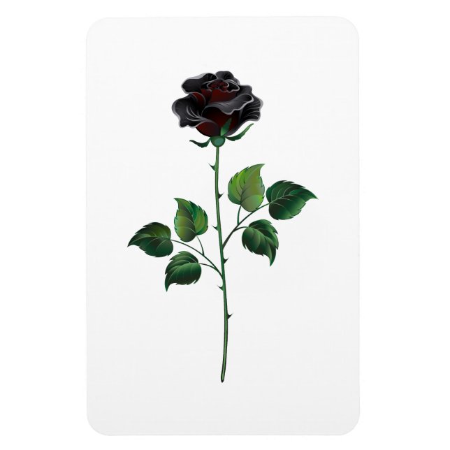 Magnet Flexible Fleur rose noire (Vertical)