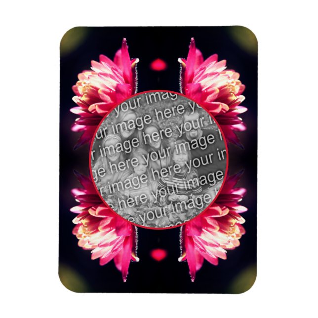 Magnet Flexible Fleur Rouge Dans Le Cadre Sunlight Ajouter Votre P (Vertical)