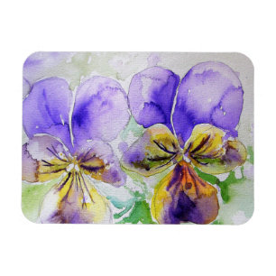 Magnet Flexible Fleur violette Viola Aquarelle Aimant Anniversaire