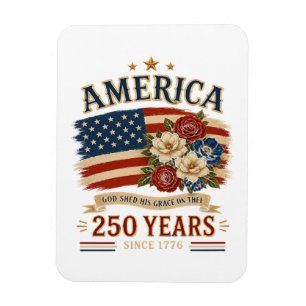 Magnet Flexible Fleuron de drapeau patriotique de l'Amérique 250 a