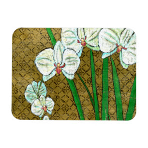 Magnet Flexible Fleurs blanches et tiges vertes à la frontière Bro