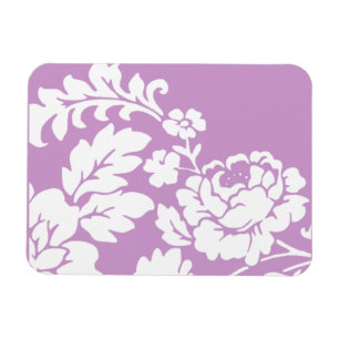 Magnet Flexible Fleurs blanches vintage sur fond lavande