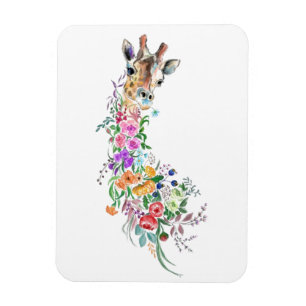 Magnet Flexible Fleurs colorées Bouquet Giraffe - Dessin Moderne
