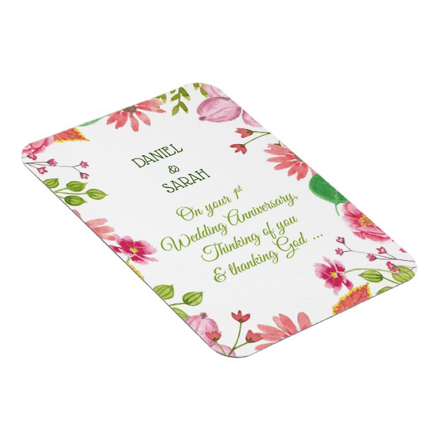 Magnet Flexible Fleurs de 1ère Anniversaire de Mariage Religieux (Côté Droit)