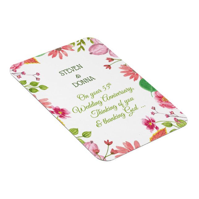 Magnet Flexible Fleurs de 55e anniversaire de mariage religieux (Côté Droit)