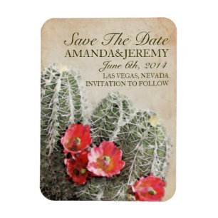Magnet Flexible Fleurs De Cactus Enregistrer La Date