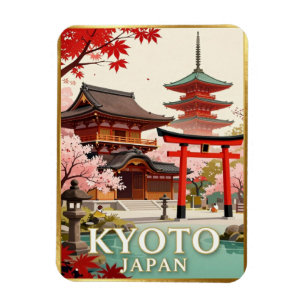 Magnet Flexible Fleurs de cerisier du temple traditionnel de Kyoto