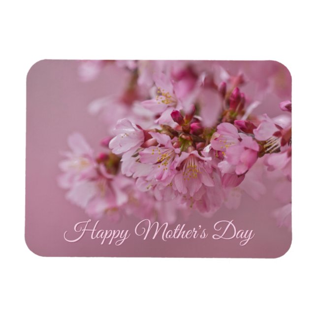 Magnet Flexible Fleurs de cerisier Fête des Mères Reflets rose pâl (Horizontal)