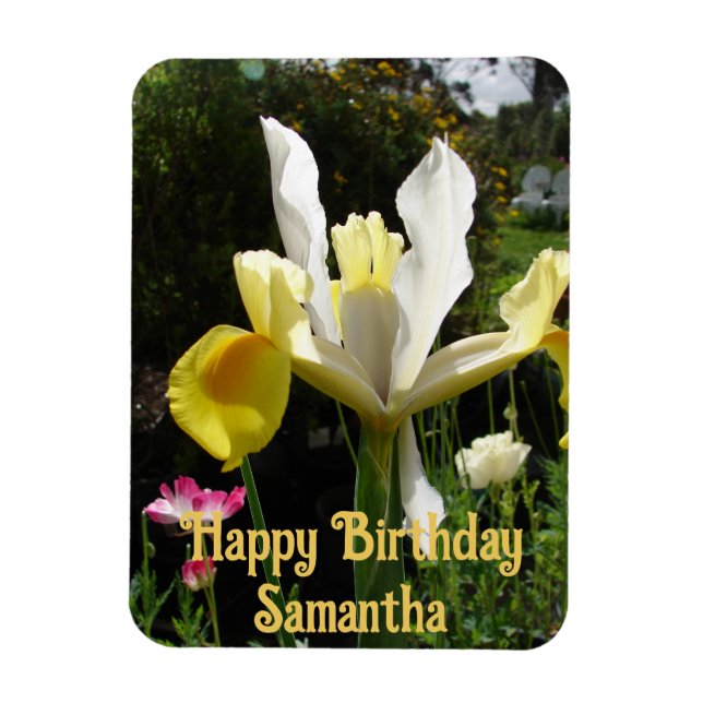 Magnet Flexible Fleurs de Fleur de Fer Jaune Hollandaise Iris Fleu (Vertical)