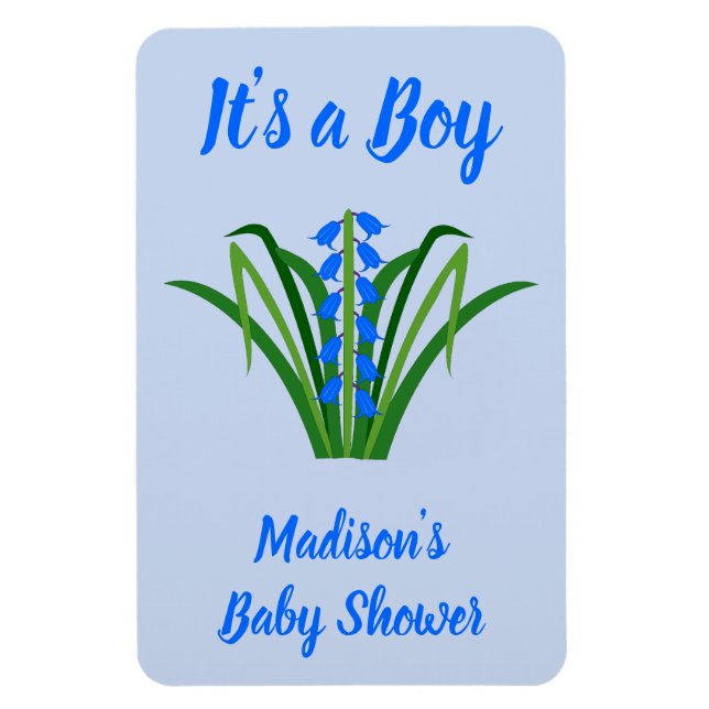 Magnet Flexible Fleurs de Jacinthe Bleue Bébé Garçon Baby Shower d (Vertical)