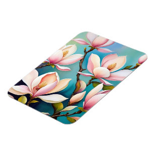 Magnet Flexible Fleurs de magnolia rose