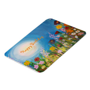 Magnet Flexible Fleurs de maïs bleues dans un pré fleur sauvage