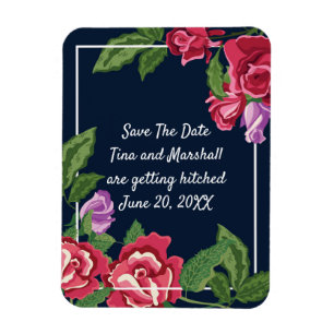 Magnet Flexible Fleurs De Mariage Enregistrer La Date