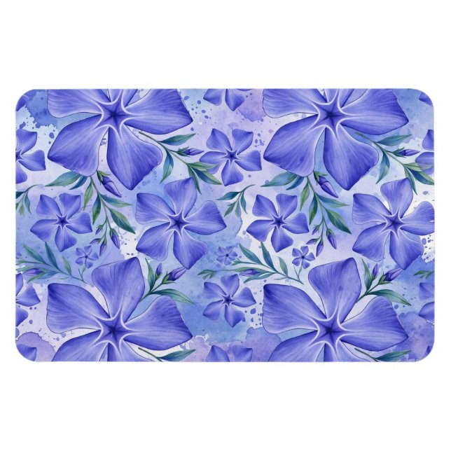 Magnet Flexible Fleurs de Pervenche Bleu Violet Vinca (Horizontal)